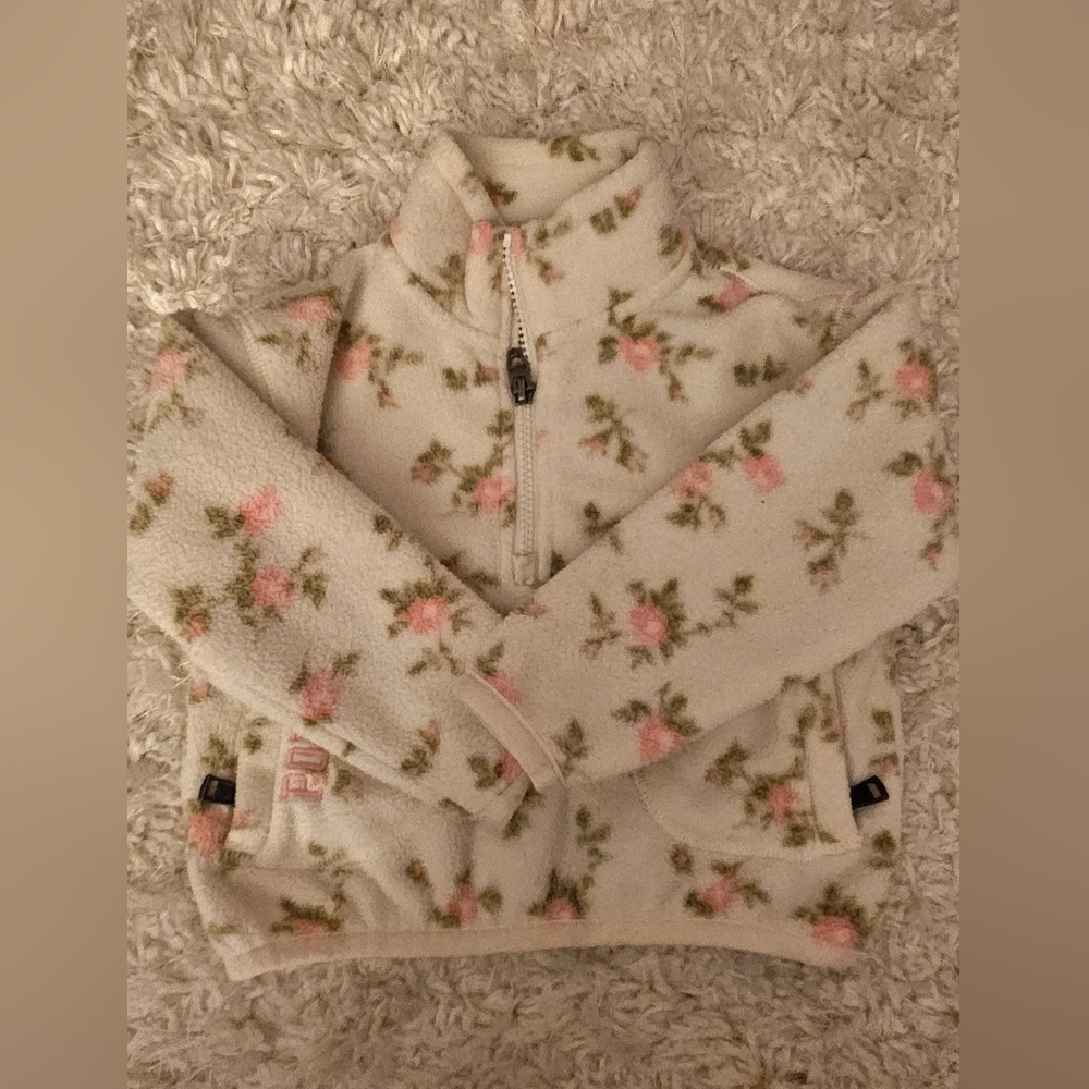 Polo by Ralph Lauren Kids Floral Fleece Jacket - Cream, Pink, Green